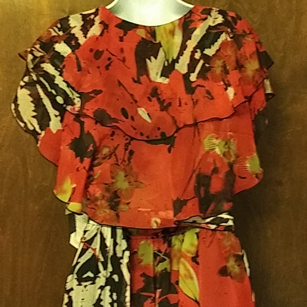 NWT MISS SIXTY-RED Multi-colored Ruffled Dress - Picture 11 of 11